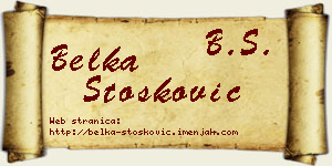 Belka Stošković vizit kartica